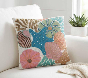 Wholesale Handmade Beaded Cushion Cover Floral Embroidered <b>Decorative</b> Throw <b>Pillow</b> Cover - Product Image 4