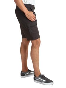 Shorts cargo pour hommes, couleur unie, séchage rapide, taille mi-haute, longueur Bermuda, avec plusieurs poches, tissu en polyester tissé, style décontracté - Product Image 2