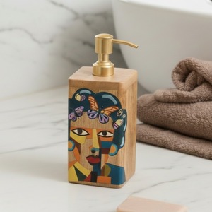 Juego de Baño de Madera con Diseño de Mariposa, Portacepillos de Dientes, Dispensador de Jabón, Bandeja, Accesorios Modernos y Ecológicos para el Baño - Product Image 3