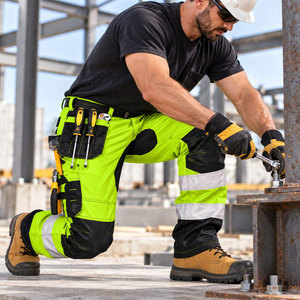 Pantalones de Seguridad para Hombre, Alta Visibilidad, Reflectantes, ANSI Clase 3, Colores Personalizados, Impermeables, con LED Intermitente, Logotipo de Poliéster - Product Image 6