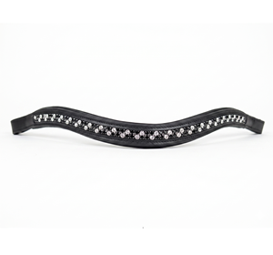 Fronture en cuir pour cheval avec embellissement en cristal pour le dressage - Product Image 1