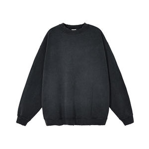 Sweat-shirts vintage de haute qualité 2026, en coton, col rond, effet délavé, pour hommes, fabriqués au Pakistan - Product Image 6