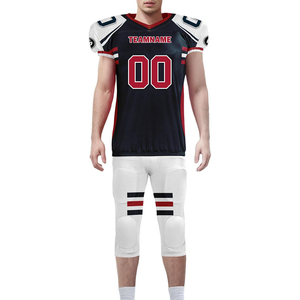 Custom American Football Jersey <b>Set</b> Men's V-Neck Short Sleeve 100% Polyester Sublimated Moisture Wicking Team Name Print - Product Image 2