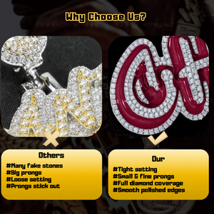 Colgante con Número de Moissanita con Corte Baguette Certificado por GRA, Plata de Ley 925, Chapado en Oro de 18K, Joyería de Lujo Unisex para Regalo - Product Image 5