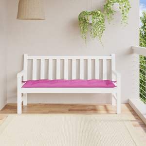 Coussin de banc de jardin extra long en tissu Oxford rose (100% polyester) – Coussins et oreillers d'extérieur - Product Image 1