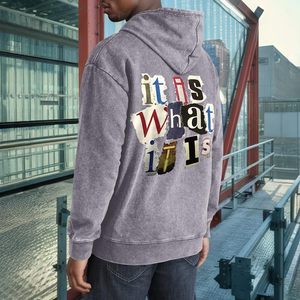 Sudaderas con Capucha Estilo Acid Wash para Hombre, 100% Algodón, Diseño Gráfico Vintage, Estilo Urbano Holgado, Sudadera con Capucha, Hip-Hop, Gótico, Unisex - Product Image 6