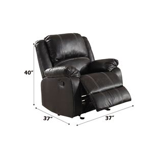 Zuriel Black Synthetic Leather <b>Recliner</b> Chair - Product Image 2