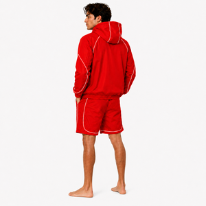 OEM Blank <b>Men</b> <b>Summer</b> Windbreaker Shorts Set Reflective Stripe Hooded <b>Jacket</b> Running Jogging Suit Breathable Streetwear Premium - Product Image 3