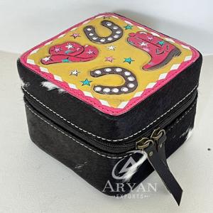 Nuevo Estuche Portátil de Cuero Genuino para Joyas, Hecho a Mano, con Cierre de Cremallera, Mini Estuche de Viaje para Guardar Joyas - Product Image 1