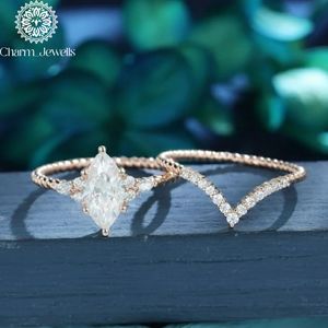 Anillo de Compromiso Clásico con Moissanita Corte Cojín de Charm Jewells, Certificado IGI, Engaste de Oro Rosa, Anillo de Boda Romántico para Mujer - Product Image 6