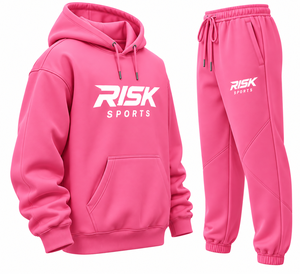Ensemble de survêtement rose pour homme en polaire avec sweat à capuche et pantalon de jogging, imprimé lettres, poches, tenue décontractée deux pièces - Product Image 3
