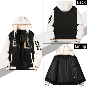 Autumn Winter Custom Men's Fashion Varisty <b>Jacket</b> Casual Zipper Hood Cotton-Filled Embroidered Pattern Made By TRIOTAKE INDUSTRY - Product Image 6