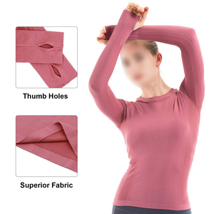 Premium Women Yoga <b>Top</b> High Athletic <b>Vest</b> Breathable Workout Shirt Gym Apparel <b>Long</b> Sleeve Tank Soft Compression Fitness - Product Image 5