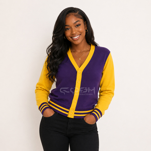 Pull cardigan unisexe élégant Cosh International avec logo brodé pour les clubs d'organisation et les événements spéciaux sur le campus - Product Image 4