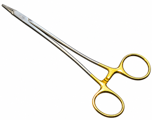 Porte-aiguille industriel Euphrate Pasque en acier inoxydable 18 cm droit 1 mm à mâchoires à dents croisées TC, poignée à cliquet, OEM - Product Image 4