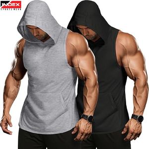 เสื้อฮู้ดแขนกุดคุณภาพสูงสำหรับผู้ชาย เสื้อผ้าออกกำลังกาย น้ำหนักเบา สวมใส่สบาย เหมาะสำหรับเล่นกีฬา - Product Image 1