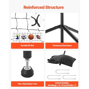 Attrezzatura Portatile per Allenamento di Pallavolo con Base in Acciaio e Angolo Regolabile in Altezza per Pratica e Allenamento dei Passeggere - Product Image 5