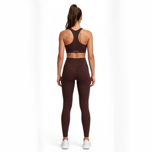 Conjunto Deportivo de Yoga para Mujer ZT Sportswear, Top Corto con Cuello Cuadrado y Relleno, Pantalones de Cintura Media, Spandex/Nylon Transpirable de Secado Rápido - Product Image 2