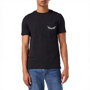 Camiseta de punto de ajuste regular, sin tejer, casual, lisa, de hombro caído, estilo urbano, en blanco, con logo personalizado, al por mayor, para hombre, de secado rápido - Product Image 1