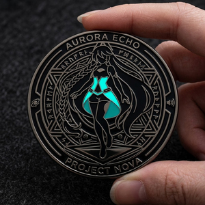 Pin de solapa metálico personalizado al por mayor, con efecto luminoso, estilo <span class=keywords><strong>vintage</strong></span>, de temática de la Magia Oscura, Celestial y de Fantasía Oscura, para Halloween y Anime - Product Image 2