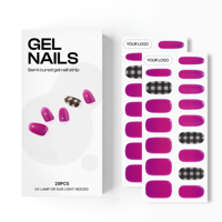 Autocollants d'Ongles en Gel Semi-Polymérisés de Qualité Salon Coréenne 100% Réelle, Faux Ongles Press-On, Manucure, Vente en Gros, Certifiés Végan et Sans Cruauté Animale