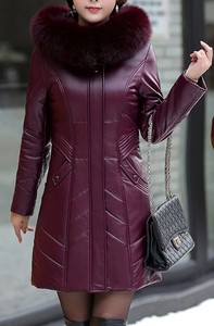 Manteau long en cuir de vachette véritable de qualité supérieure, chaud et tendance pour l'hiver, vestes en cuir véritable pour femmes, manteaux longs élégants en peau de mouton OEM - Product Image 5