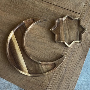 Ensemble en bois de lune le plus vendu plateau de service porte-chocolat pour la décoration du Ramadan assiettes OEM disponible fabriqué au Vietnam - Product Image 5