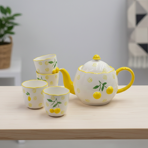 Premium Quality 3460983SETB-1.0 NEW BONE CHINA <b>TEA</b> <b>POT</b> <b>SET</b> W/4CUP - Product Image 3