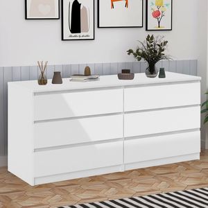 Comò Bianco a 6 Cassetti per Camera da Letto, Soggiorno o Corridoio - Product Image 2
