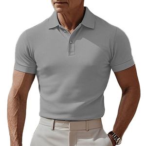 เสื้อโปโลผู้ชายผ้าฝ้าย 100% รุ่นใหม่ล่าสุด แขนสั้น ระบายอากาศได้ดี เสื้อโปโลถักแบบเรียบสำหรับเล่นกอล์ฟ เสื้อยืดโปโลผู้ชาย - Product Image 6