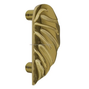 <b>Gold</b>-Plated Die Cast Metal Decorative <b>Drawer</b> Handle with Leaf Design Elegant Cabinet <b>Pull</b> Knob for Vintage Furniture - Product Image 6