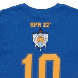 รอยัลบลูโกลด์ซิกมาแกมมาโรเสื้อยืดลายกรีกแบบกำหนดเองแขนสั้นคอกลมหมายเลข 10 กราฟิกฟราทราริตี้แชปเตอร์คอลเลจ - Product Image 5