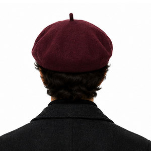 Merino Wool <b>Beret</b> Hat Lightweight Soft Felt with Minimal Embroidery for Autumn Winter Outdoor Daily Wear - Product Image 6
