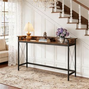 โต๊ะคอนโซลพร้อมปลั๊กไฟและพอร์ต USB สำหรับใช้เป็นโต๊ะโซฟา โต๊ะบาร์ หรือโต๊ะกาแฟ - Product Image 1