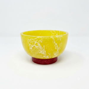 Bol en résine fait main, forme irrégulière, couleur jaune, décoration d'intérieur, artisanat sculpté - Product Image 6