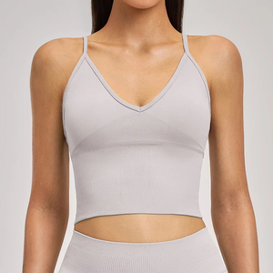 High Quality New Arrival Plus Size V-Neck <b>Cross</b> Back Yoga Bra Women's High Support Shockproof Padded Sports <b>Top</b> Front for - Product Image 3