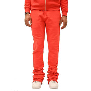 Pantalones Deportivos Rojos para Hombre con Logotipo Personalizado, Pantalones de Felpa Gruesa, Ajustados, Estilo Urbano, Pantalones Deportivos Apilados para Hombre - Product Image 1