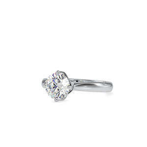Anillo de compromiso clásico de lujo en plata 925 con diamante solitario redondo de moissanita, regalo para ella - Product Image 4