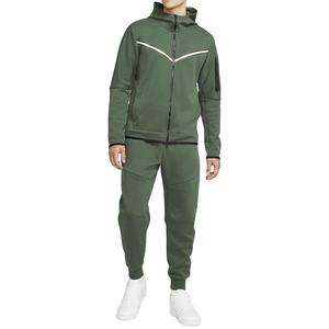 Ensemble de survêtement deux pièces pour homme 2026 avec logo personnalisé, en coton, avec sweat à capuche zippé et pantalon de jogging - Product Image 1