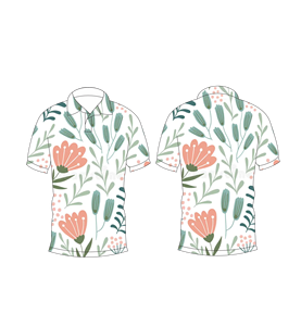 Polo con estampado botánico floral de melocotón blanco para hombre, camiseta informal de manga corta a la moda de verano - Product Image 6