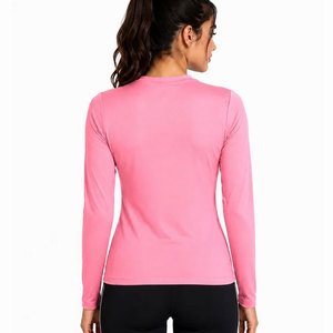 Camiseta Deportiva de Manga Larga para Mujer, Compresión, Ajuste al Cuerpo, Elástica en 4 Direcciones, Cuello Redondo, Sin Costuras, para Gimnasio y Running, Venta al Por Mayor - Product Image 5