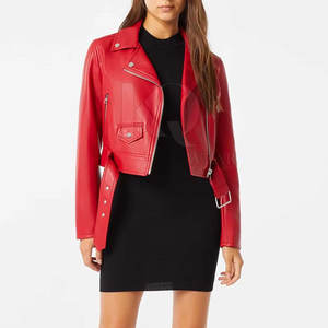 Chaqueta de Motera de Cuero Genuino de Invierno para Mujer, con Cierre, Forro Interior Suave, Corte Ajustado para Uso Diario - Product Image 6