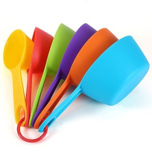 Plastic Measuring Cups and Spoon Set with <b>Ring</b> Holder 12 Piece Set White - Product Image 4
