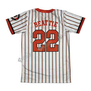 Camiseta de Béisbol Sublimada con Cuello en V, Diseño Personalizado, Servicio OEM, Transpirable, 100% Poliéster, Colores Personalizados - Product Image 3