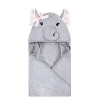 Serviette de bain à capuche en forme d'ours mignon pour nouveau-nés, en tissu éponge doux, respectueux de la peau, avec un design à nœud rose, pour la salle de bain, serviettes pour bébés