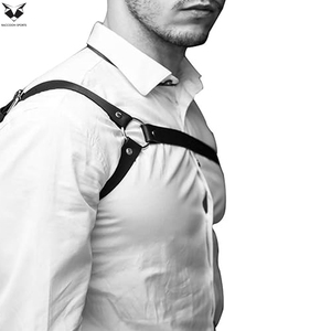Good Supplier Newest Trendy Men One Shoulder <b>Leather</b> <b>Harness</b> Adjustable Strap Body Accessory With Metal Ring Fashion Accessory - Product Image 3
