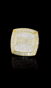 Anillo de Lujo Personalizado con Moissanita y Rubí, Acabado en Oro sobre Plata de Ley, Joyería Unisex Estilo Hip Hop para un Estilo Personal Audaz - Product Image 6