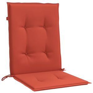 Lot de 2 coussins de chaise d'extérieur en polyester 100 % rouge mélangé, dossier bas, design élégant - Product Image 4