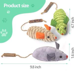 Juguetes para Mascotas, Peluche de Hierba Gatera, Juguetes Interactivos para Masticar para Gatos, Ratones y Animales de Peluche para Gatos y Gatitos, Suministros para Mascotas - Product Image 6