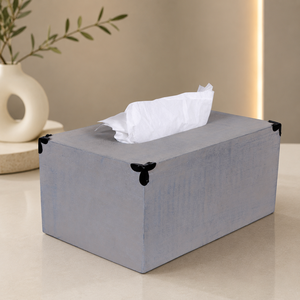 Modern Blue Wooden Tissue Box Cover Handmade Rectangle Napkin Holder Durable Decorative Storage <b>Case</b> Home Office Bathroom Decor - Product Image 1